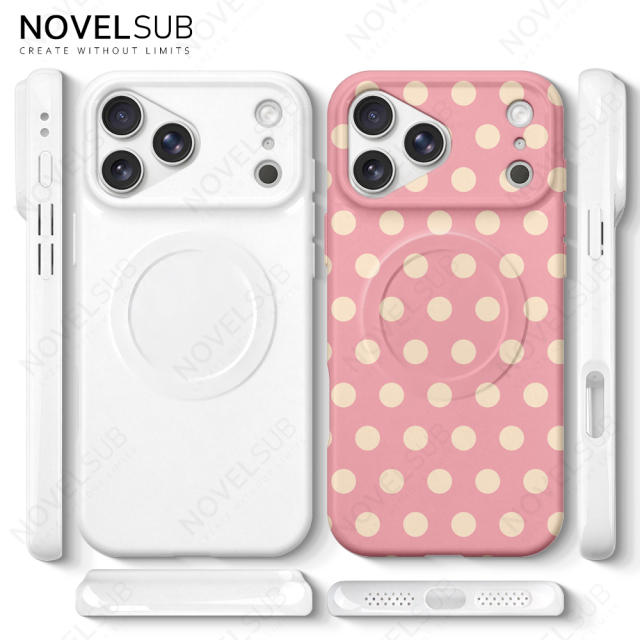 NOVELSUB for Iphone 17 Series Sublimation Blank 3D Soft Coated Film Phone Cases Magnetic Style Custom DIY Soft TPU 3D Phone Covers Suitable for Wireless Charging