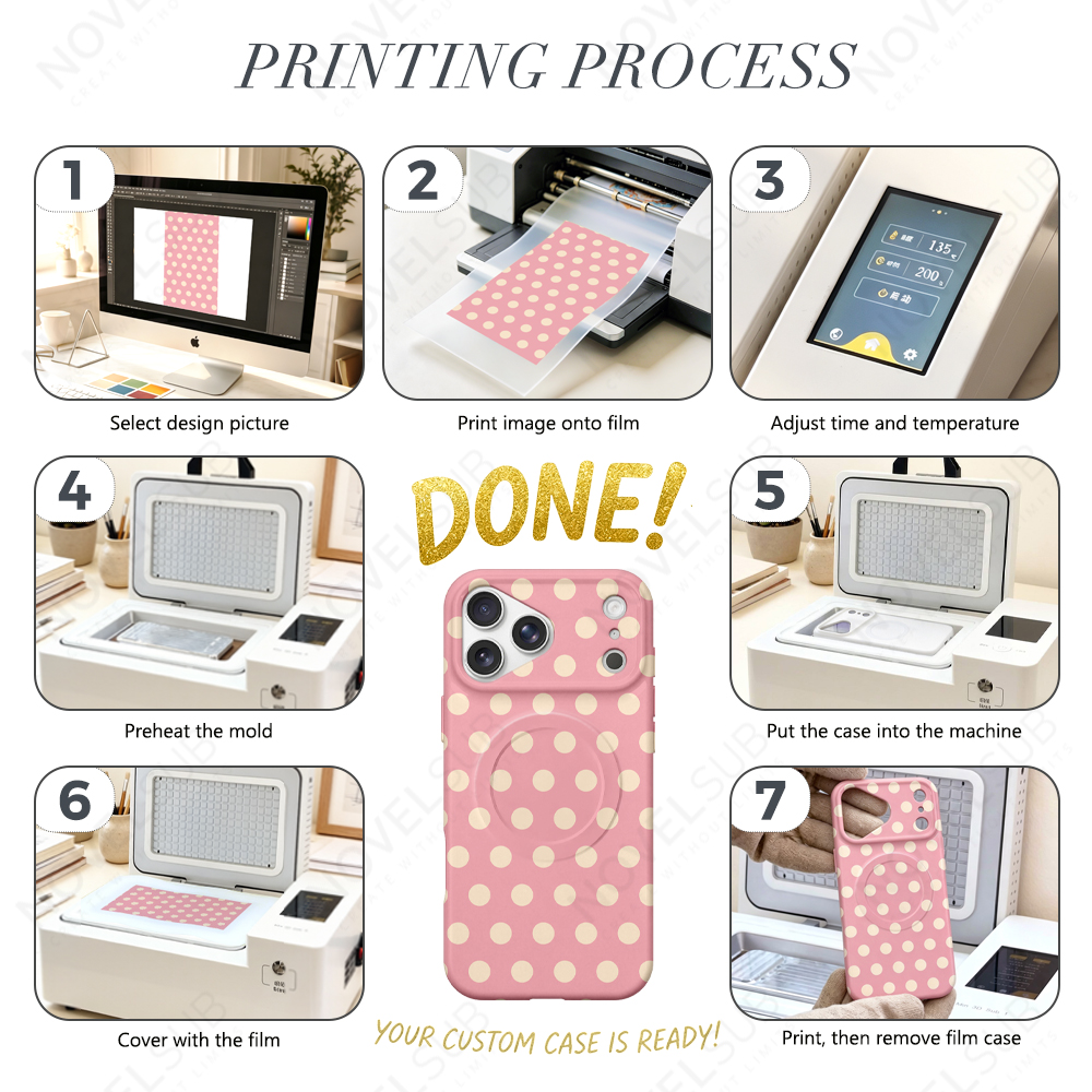 NOVELSUB for Iphone 17 Series Sublimation Blank 3D Soft Coated Film Phone Cases Magnetic Style Custom DIY Soft TPU 3D Phone Covers Suitable for Wireless Charging