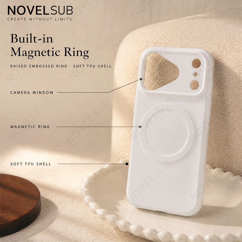 NOVELSUB for Iphone 17 Series Sublimation Blank 3D Soft Coated Film Phone Cases Magnetic Style Custom DIY Soft TPU 3D Phone Covers Suitable for Wireless Charging