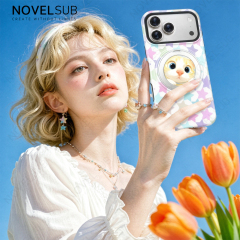 NOVELSUB Sublimation Blank 3D 2in1 Film Phone Case with Rotating Holder Custom DIY 360-degree Rotating Kickstad Phone Cover with Magnetic Ring Stand For IPhone 13-18 Series