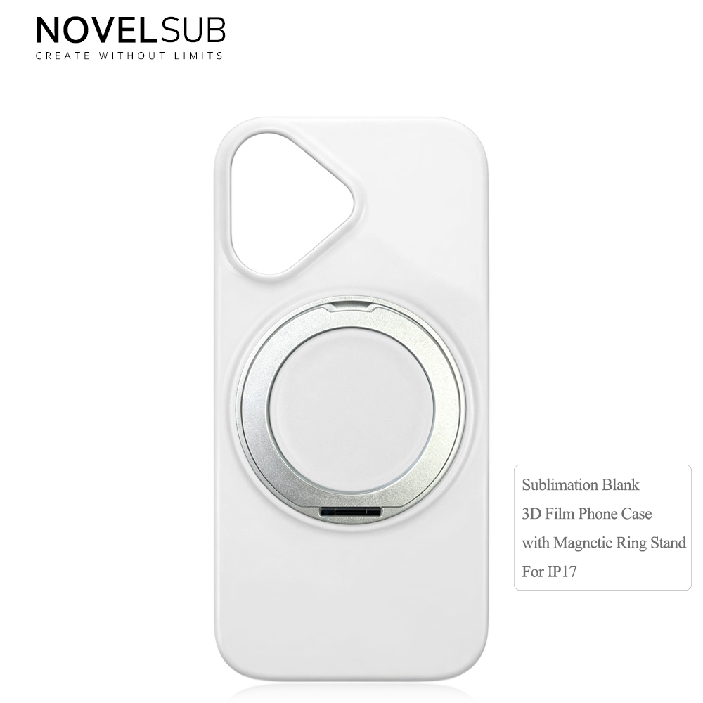 NOVELSUB Sublimation Blank 360° Rotating Kickstand 3D Hard PC Film Phone Case With Magnetic Ring Stand For IPhone Series Custom DIY