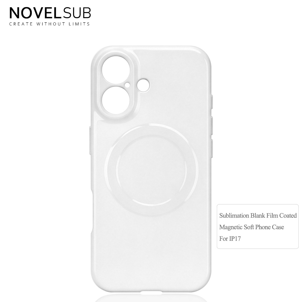 NOVELSUB for Iphone 17 Series Sublimation Blank 3D Soft Coated Film Phone Cases Magnetic Style Custom DIY Soft TPU 3D Phone Covers Suitable for Wireless Charging
