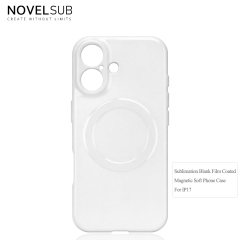 NOVELSUB for Iphone 17 Series Sublimation Blank 3D Soft Coated Film Phone Cases Magnetic Style Custom DIY Soft TPU 3D Phone Covers Suitable for Wireless Charging