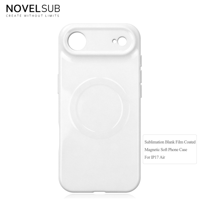 NOVELSUB for Iphone 17 Series Sublimation Blank 3D Soft Coated Film Phone Cases Magnetic Style Custom DIY Soft TPU 3D Phone Covers Suitable for Wireless Charging