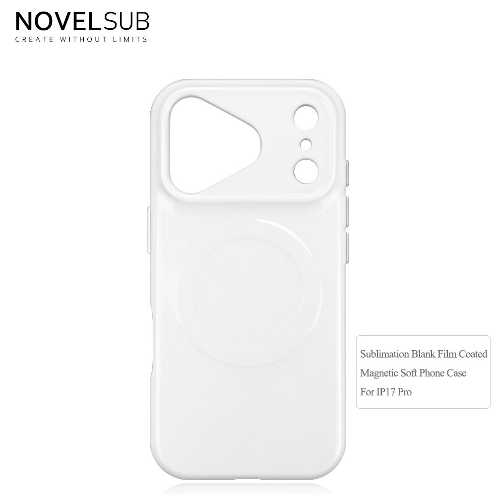 NOVELSUB for Iphone 17 Series Sublimation Blank 3D Soft Coated Film Phone Cases Magnetic Style Custom DIY Soft TPU 3D Phone Covers Suitable for Wireless Charging