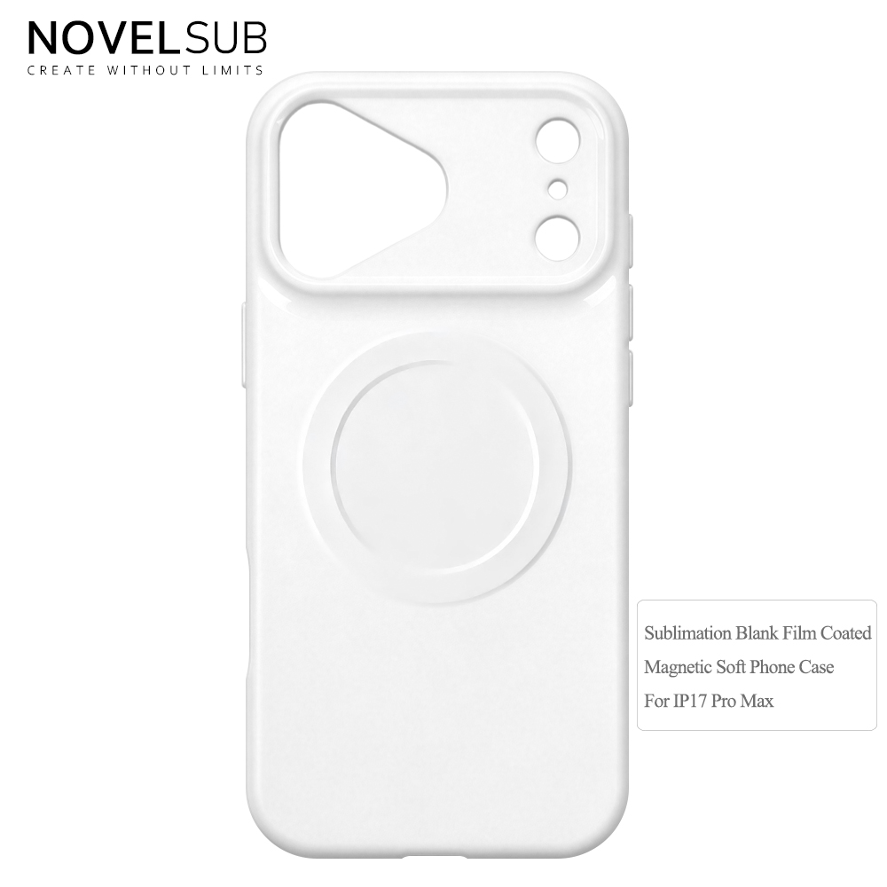 NOVELSUB for Iphone 17 Series Sublimation Blank 3D Soft Coated Film Phone Cases Magnetic Style Custom DIY Soft TPU 3D Phone Covers Suitable for Wireless Charging