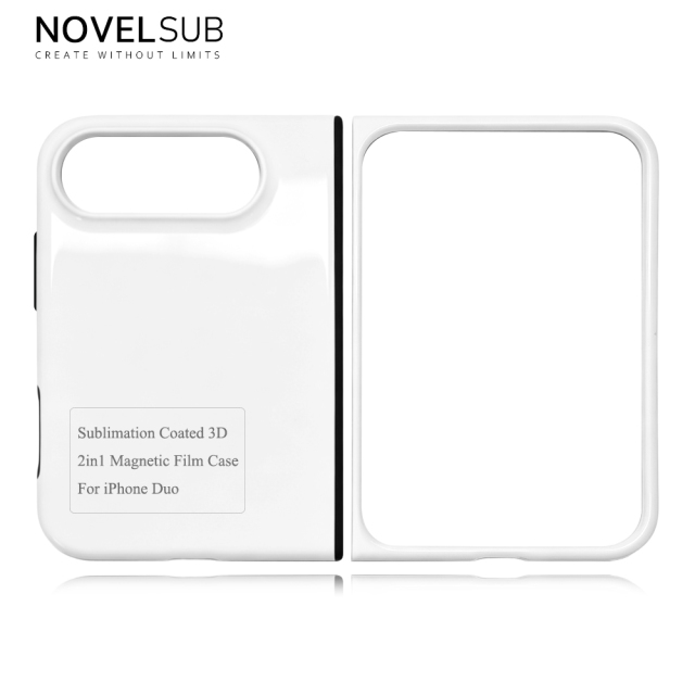 NOVELSUB Sublimation Blank 3D 2in1 Magnetic Coated Film Phone Cases Custom DIY 3D 2IN1 Coated Phone Covers With Magnetic Ring DIY for 3D Film Printing  for iphone Duo