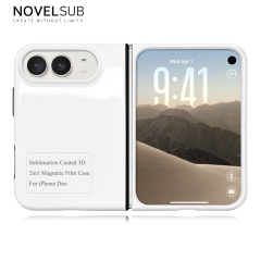 NOVELSUB Sublimation Blank 3D 2in1 Magnetic Coated Film Phone Cases Custom DIY 3D 2IN1 Coated Phone Covers With Magnetic Ring DIY for 3D Film Printing  for iphone Duo
