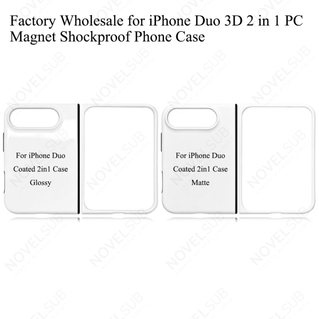 NOVELSUB Sublimation Blank 3D 2in1 Magnetic Coated Film Phone Cases Custom DIY 3D 2IN1 Coated Phone Covers With Magnetic Ring DIY for 3D Film Printing  for iphone Duo
