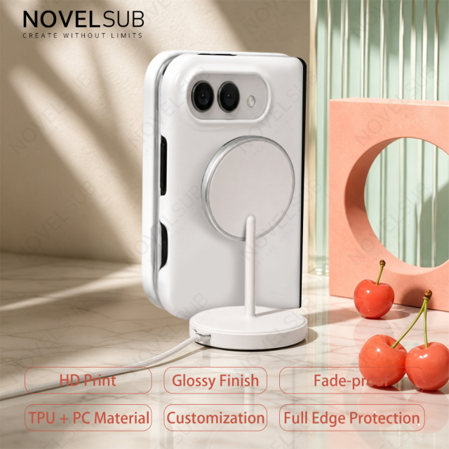 NOVELSUB Sublimation Blank 3D 2in1 Magnetic Coated Film Phone Cases Custom DIY 3D 2IN1 Coated Phone Covers With Magnetic Ring DIY for 3D Film Printing  for iphone Duo