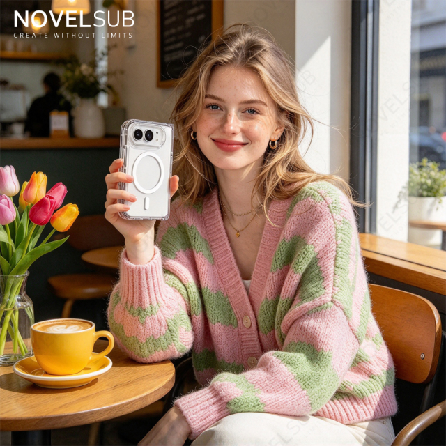NOVELSUB High-quality Bayer Material High-transparency 2in1 TPU+Acrylic Phone Case | Ready To Use Transparent Phone Covers for Iphone Series