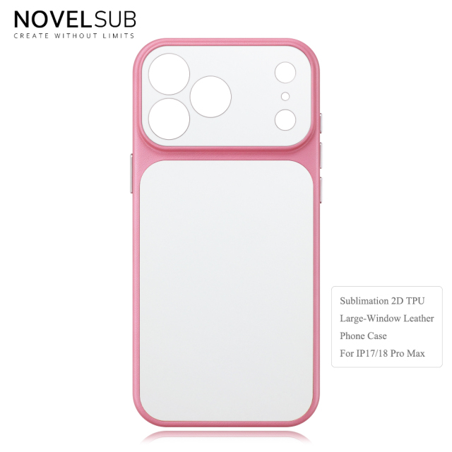 NOVELSUB Sublimation Blank 2D TPU Large-Window Leather Phone Case for Iphone 13 to 17 Series | Custom DIY | Leather texture | Heat dissipation| 8 Colors Available