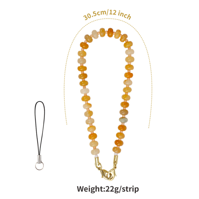 NOVELSUB Handcrafted Natural Stone Phone & Wrist Chain | 18 Styles Natural Stone Phone Chain | Ready to Use Phone Accessory