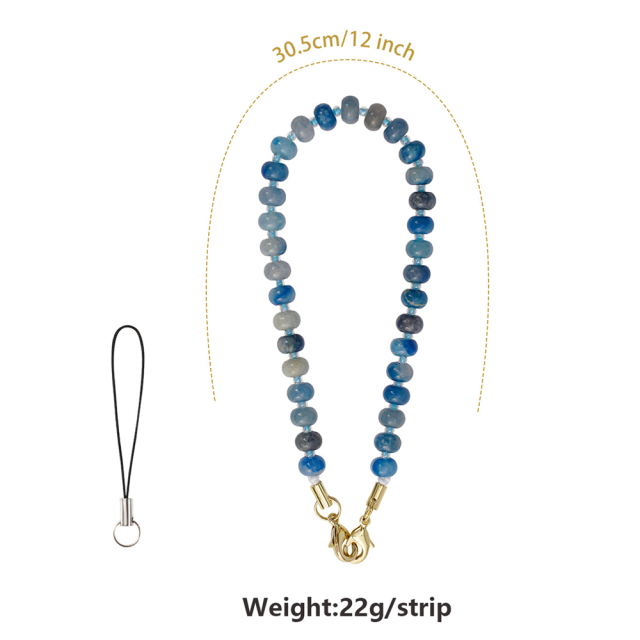 NOVELSUB Handcrafted Natural Stone Phone & Wrist Chain | 18 Styles Natural Stone Phone Chain | Ready to Use Phone Accessory