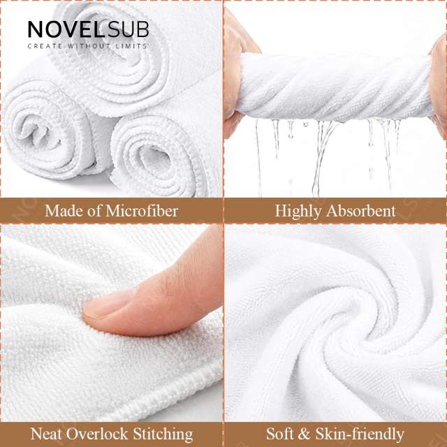 NOVELSUB Sublimation Blank Microfiber Towels Custom DIY Square Towel & Sports Towel for Double-Sided Printing