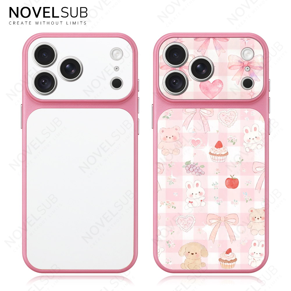 NOVELSUB Sublimation Blank 2D TPU Large-Window Leather Phone Case for Iphone 13 to 17 Series | Custom DIY | Leather texture | Heat dissipation| 8 Colors Available