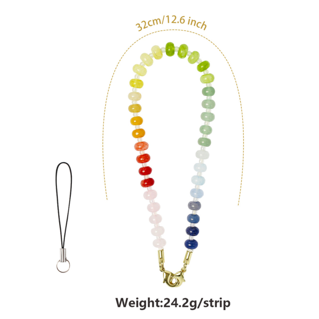 NOVELSUB Handcrafted Natural Stone Phone & Wrist Chain | 18 Styles Natural Stone Phone Chain | Ready to Use Phone Accessory