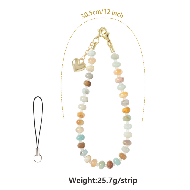 NOVELSUB Handcrafted Natural Stone Phone & Wrist Chain | 18 Styles Natural Stone Phone Chain | Ready to Use Phone Accessory