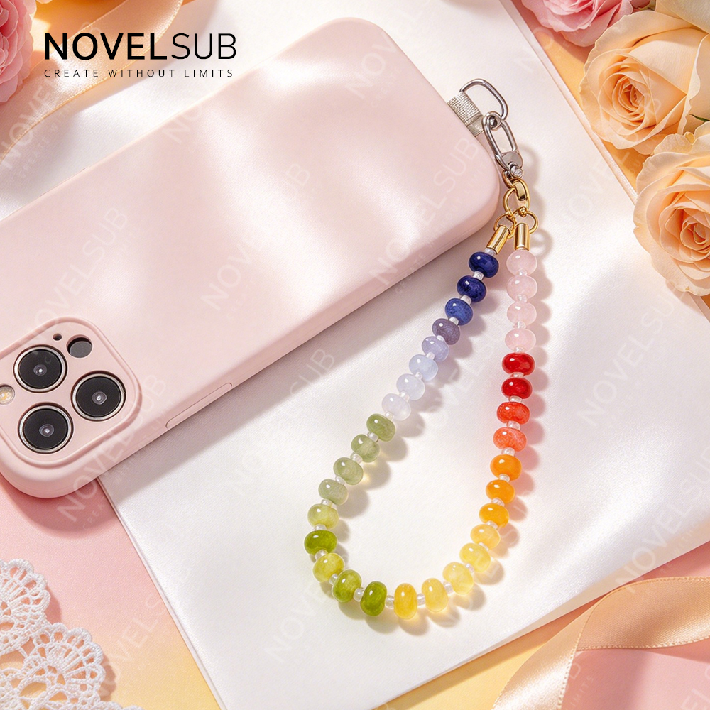 NOVELSUB Handcrafted Natural Stone Phone & Wrist Chain | 18 Styles Natural Stone Phone Chain | Ready to Use Phone Accessory