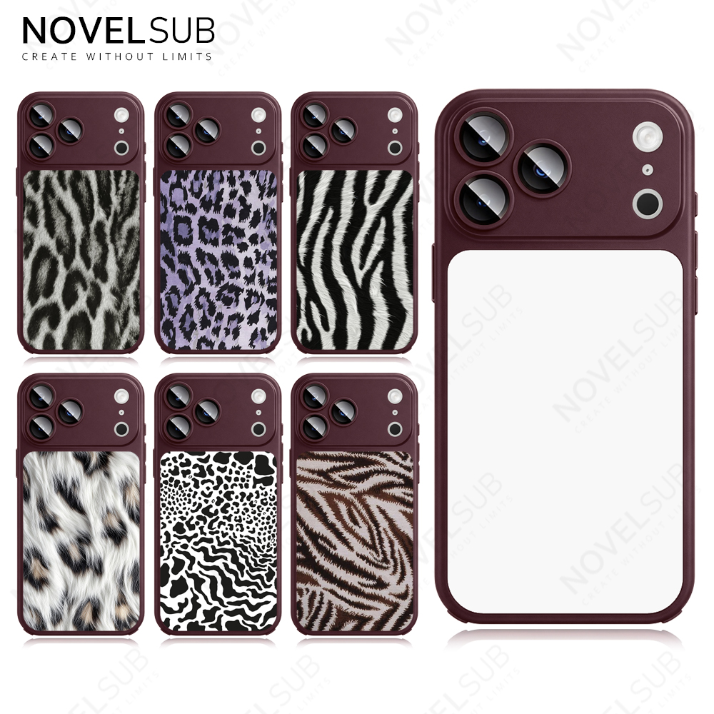 NOVELSUB New Sublimation Blank 2D Color TPU Phone Cases With Camera Screen Protector | Custom DIY Electroplated Oil Spray Phone Cases for Heat Press Printing | for Iphone Series