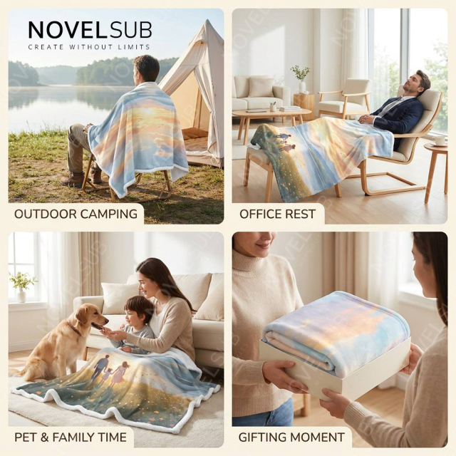 NOVELSUB Sublimation Blank Flanel Blankets Custom DIY 300g Flannel Blankets for Double- sided Printing