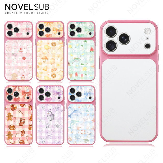 NOVELSUB Sublimation Blank 2D TPU Large-Window Leather Phone Case for Iphone 13 to 17 Series | Custom DIY | Leather texture | Heat dissipation| 8 Colors Available