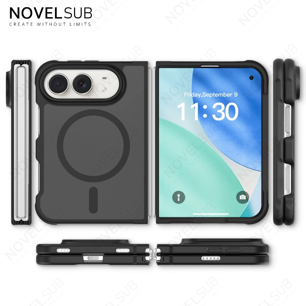 NOVELSUB for Iphone Duo Premium Shockproof 2in1 Fold Phone Case for iPhone Series | TPU + PC | Magnetic Support | Silky-soft Feel | Ready to Use