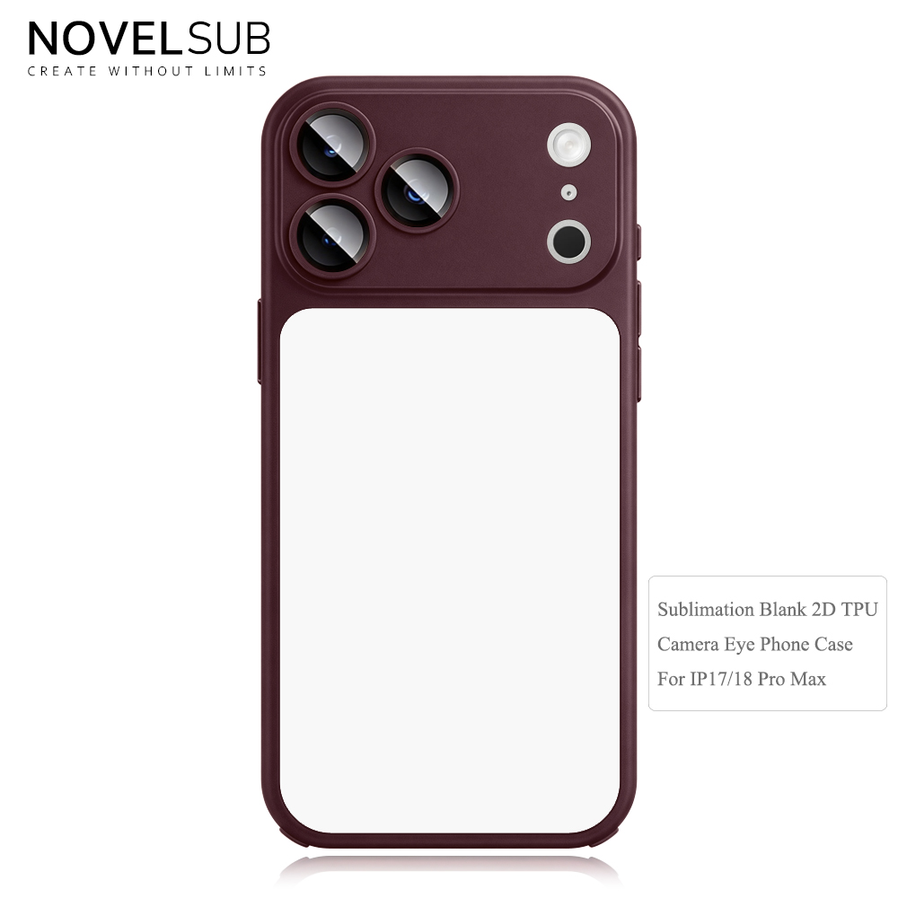 NOVELSUB New Sublimation Blank 2D Color TPU Phone Cases With Camera Screen Protector | Custom DIY Electroplated Oil Spray Phone Cases for Heat Press Printing | for Iphone Series