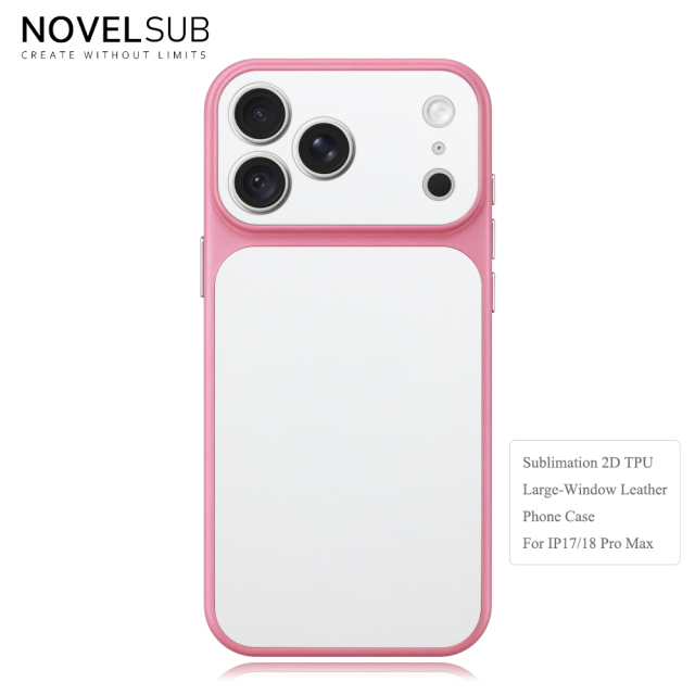 NOVELSUB Sublimation Blank 2D TPU Large-Window Leather Phone Case for Iphone 13 to 17 Series | Custom DIY | Leather texture | Heat dissipation| 8 Colors Available
