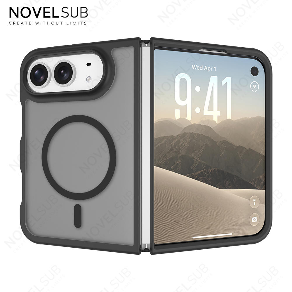 NOVELSUB for Iphone Duo Premium Shockproof 2in1 Fold Phone Case for iPhone Series | TPU + PC | Magnetic Support | Silky-soft Feel | Ready to Use