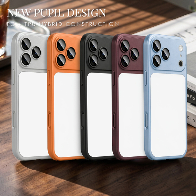 NOVELSUB New Sublimation Blank 2D Color TPU Phone Cases With Camera Screen Protector | Custom DIY Electroplated Oil Spray Phone Cases for Heat Press Printing | for Iphone Series