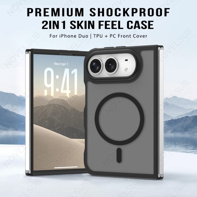 NOVELSUB for Iphone Duo Premium Shockproof 2in1 Fold Phone Case for iPhone Series | TPU + PC | Magnetic Support | Silky-soft Feel | Ready to Use