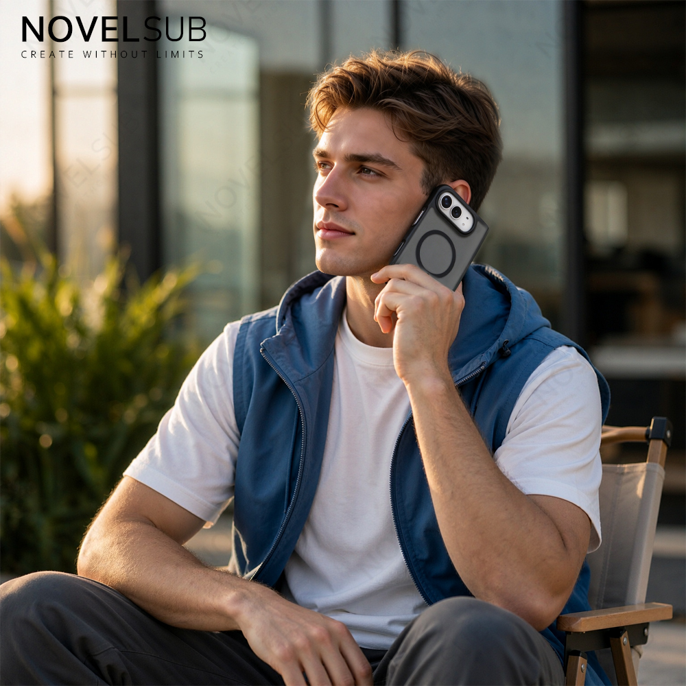 NOVELSUB for Iphone Duo Premium Shockproof 2in1 Fold Phone Case for iPhone Series | TPU + PC | Magnetic Support | Silky-soft Feel | Ready to Use