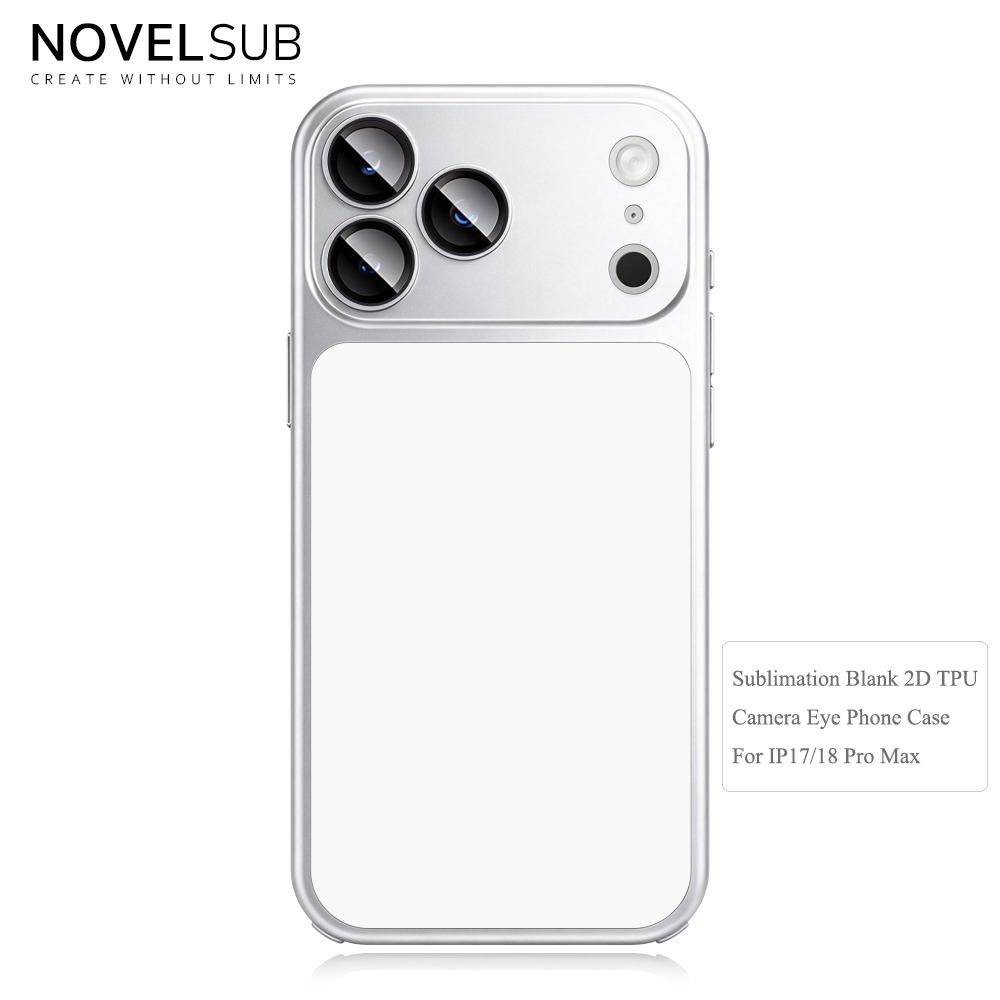 NOVELSUB New Sublimation Blank 2D Color TPU Phone Cases With Camera Screen Protector | Custom DIY Electroplated Oil Spray Phone Cases for Heat Press Printing | for Iphone Series