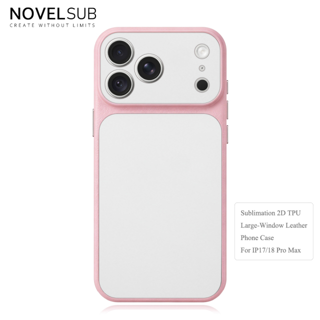 NOVELSUB Sublimation Blank 2D TPU Large-Window Leather Phone Case for Iphone 13 to 17 Series | Custom DIY | Leather texture | Heat dissipation| 8 Colors Available