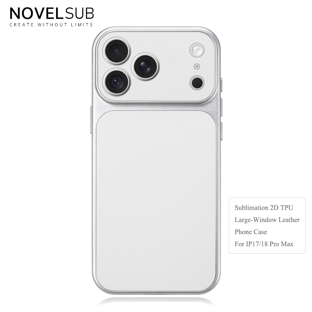 NOVELSUB Sublimation Blank 2D TPU Large-Window Leather Phone Case for Iphone 13 to 17 Series | Custom DIY | Leather texture | Heat dissipation| 8 Colors Available