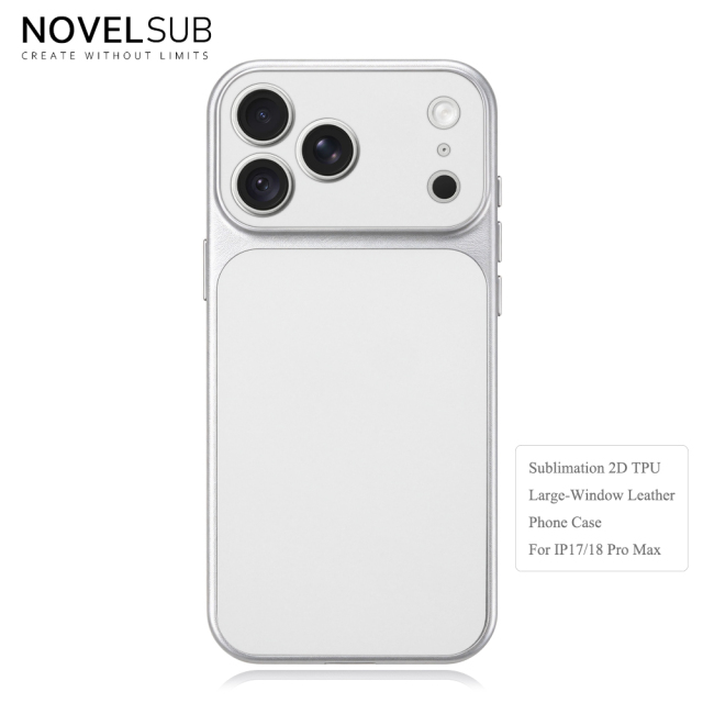 NOVELSUB Sublimation Blank 2D TPU Large-Window Leather Phone Case for Iphone 13 to 17 Series | Custom DIY | Leather texture | Heat dissipation| 8 Colors Available
