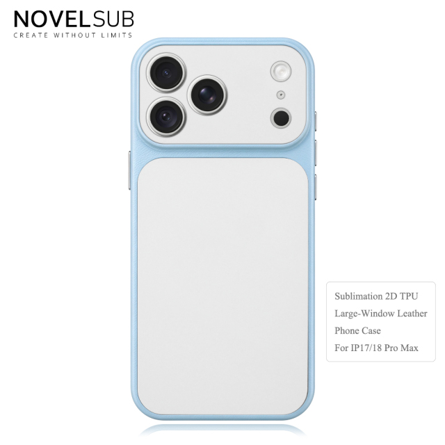 NOVELSUB Sublimation Blank 2D TPU Large-Window Leather Phone Case for Iphone 13 to 17 Series | Custom DIY | Leather texture | Heat dissipation| 8 Colors Available