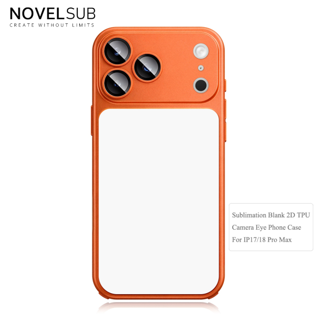 NOVELSUB New Sublimation Blank 2D Color TPU Phone Cases With Camera Screen Protector | Custom DIY Electroplated Oil Spray Phone Cases for Heat Press Printing | for Iphone Series