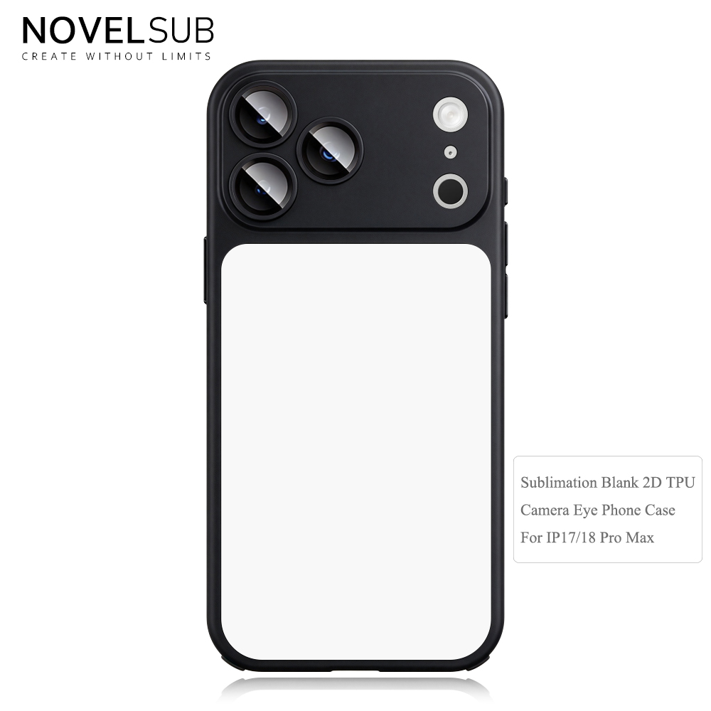 NOVELSUB New Sublimation Blank 2D Color TPU Phone Cases With Camera Screen Protector | Custom DIY Electroplated Oil Spray Phone Cases for Heat Press Printing | for Iphone Series