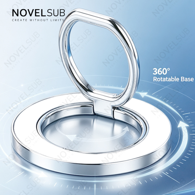 NOVELSUB Sublimation Blank Magnetic Ring Holder Made of  Metal & PC | Custom DIY 360 Degree Rotation Gold & Silver Magnetic Ring Holder |  58*58*5mm Mobile Phone Accessory