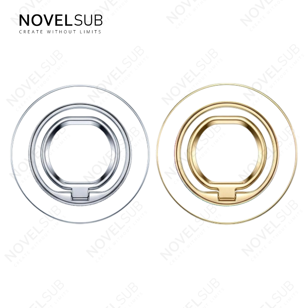 NOVELSUB Sublimation Blank Magnetic Ring Holder Made of  Metal & PC | Custom DIY 360 Degree Rotation Gold & Silver Magnetic Ring Holder |  58*58*5mm Mobile Phone Accessory