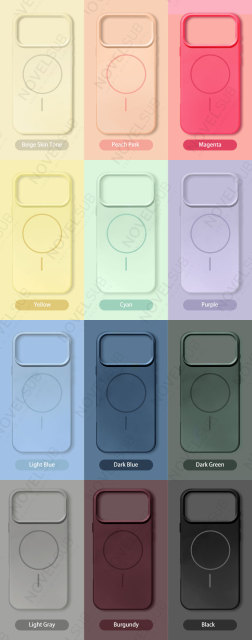 NOVELSUB New Fashion Coloful Soft Silicone Magnetic Phone Cases for iphone 15-17 Series | Ready to Use Phone Cases With Inner Lining & Magnetic Grip
