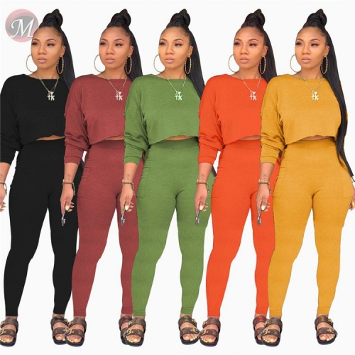 Good Quality Candy Color Long Sleeve 2 Piece Set Women Two Piece Set Women Clothing