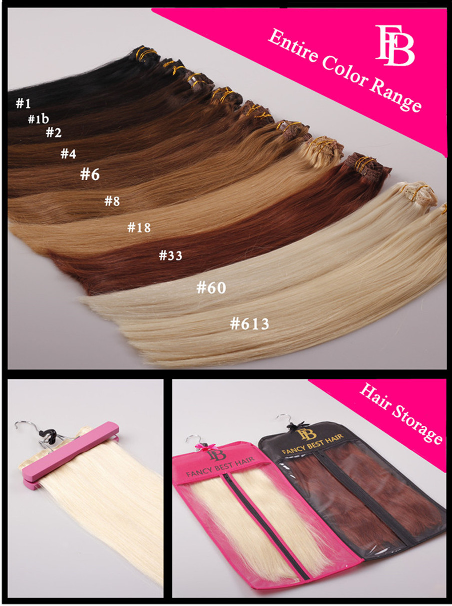 Human Hair Clip in Extensions