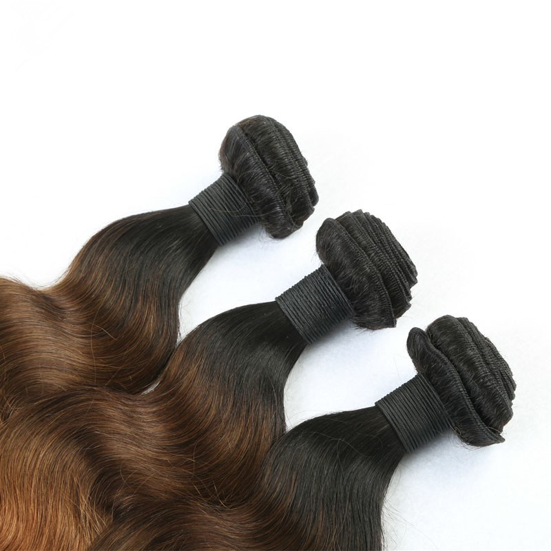 Ombre 1B/4/30 Hair Extensions Body Wave Brazilian hair Human Hair Weave Bundles 3Tone