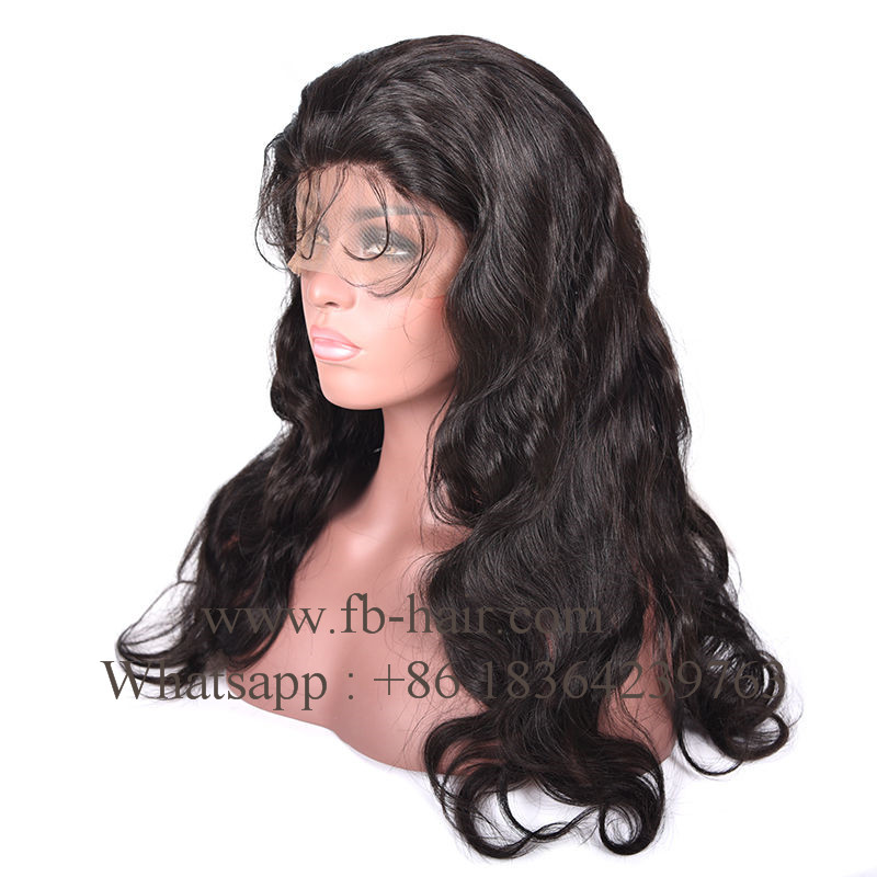 Frontal Lace Human Hair Wig with Baby Hair Free Part Natural Color