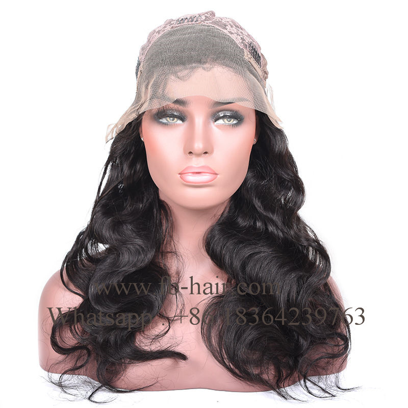 Frontal Lace Human Hair Wig with Baby Hair Free Part Natural Color