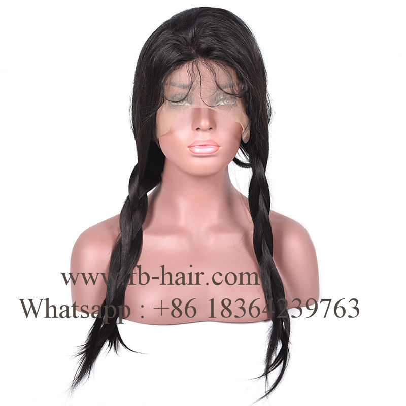 Full Lace Human Hair Wig with Baby Hair Free Part Natural Color