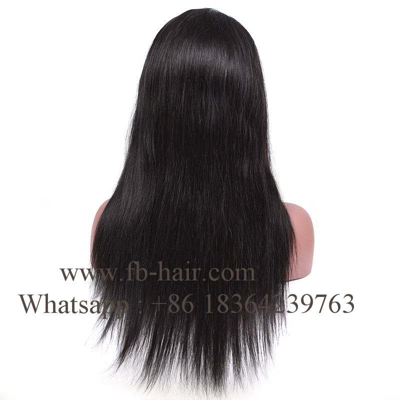 Full Lace Human Hair Wig with Baby Hair Free Part Natural Color